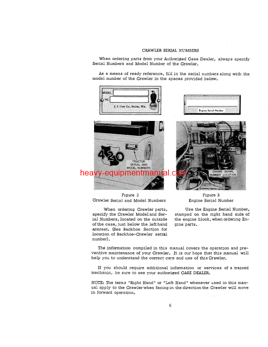 Download Case 420 Gasoline Crawler Trac Up To 3012301 Operator Manual (9-781)