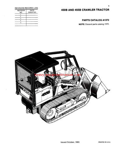 Download Case 450B, 455B Crawler Parts Catalog Manual (A1372)