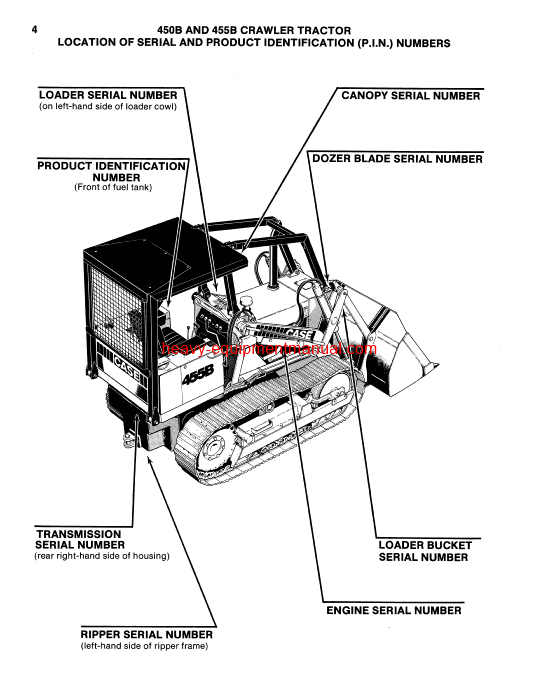 Download Case 450B, 455B Crawler Parts Catalog Manual (A1372)
