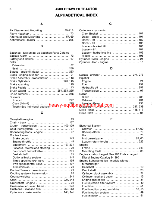 Download Case 450B, 455B Crawler Parts Catalog Manual (A1372)