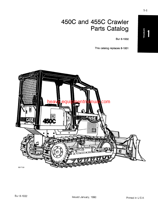  Download Case 450C, 455C Crawler Parts Catalog Manual (8-1932)