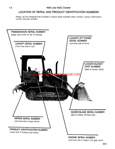Download Case 450C, 455C Crawler Parts Catalog Manual (8-1932)