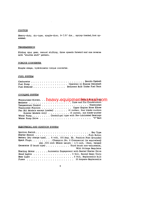 Download Case 520 Gasoline Crawler Operator Manual (9-811)