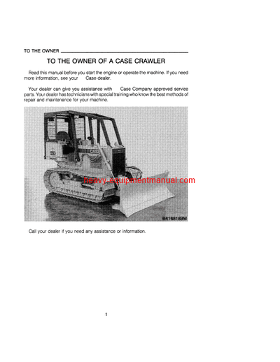 Download Case 550 Crawler Operator Manual (9-15961)