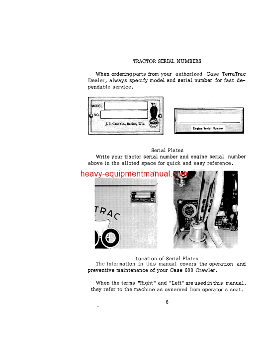 Download Case 600 Crawler - Diesel Operator Manual (9-741)