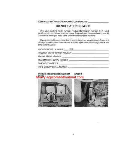 Download Case 650 Crawler Operator Manual (9-15970)