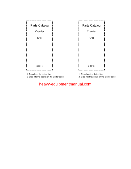  Download Case 650 Crawler (w,rev. 1) Parts Catalog Manual (8-6010)