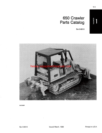 Download Case 650 Crawler (w,rev. 1) Parts Catalog Manual (8-6010)