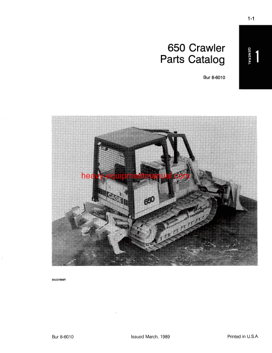 Download Case 650 Crawler (w,rev. 1) Parts Catalog Manual (8-6010)