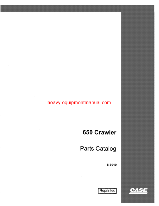 Download Case 650 Crawler (w,rev. 1) Parts Catalog Manual (8-6010)