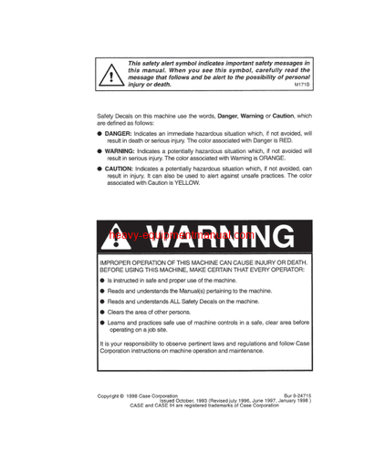 Download Case 650G, 850G Crawlers Operator Manual (9-24715)