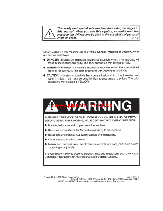 Download Case 650G, 850G Crawlers Operator Manual (9-24715)