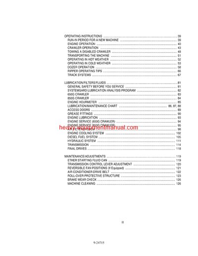 Download Case 650G, 850G Crawlers Operator Manual (9-24715)