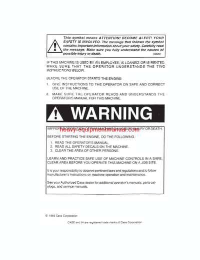 Download Case 650H Crawler Operator Manual (6-21880)