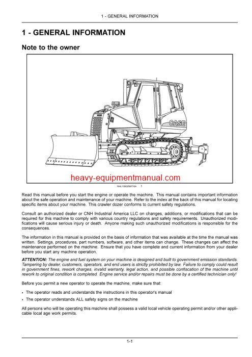 Download Case 650L Tier 3 Crawler Dozer Operator Manual (51568782)