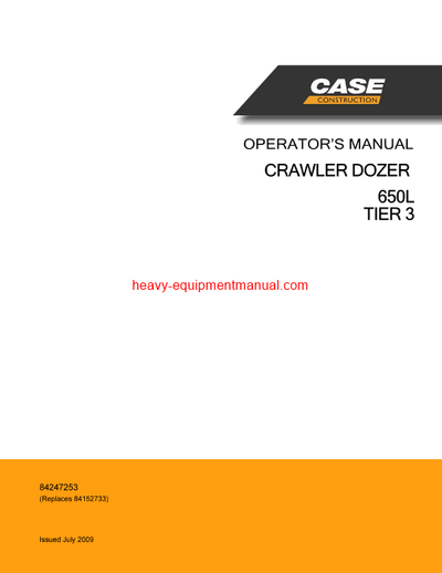 Download Case 650L Tier 3 Crawler Dozer Operator Manual (84247253)