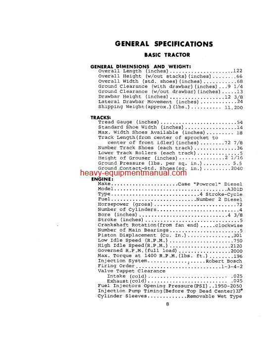 Download Case 750 Crwlr Trac Up To Sn7070351 Operator Manual (9-631)