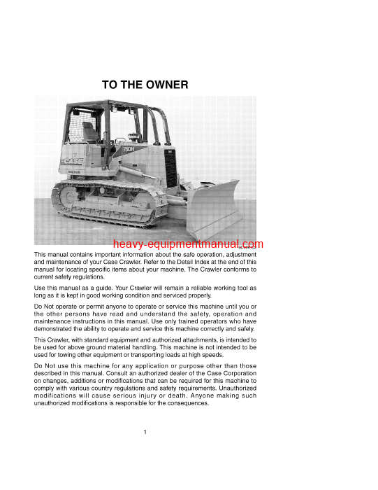 Download Case 750H Crawler Operator Manual (6-8880)