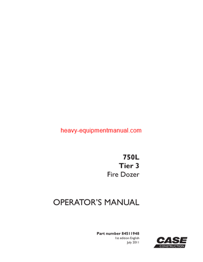 Download Case 750L Tier 3 Fire Dozer Operator Manual (84511948)