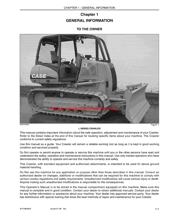Download Case 750L, 850L Tier 3 Crawler Dozer Operator Manual (87479855NA)