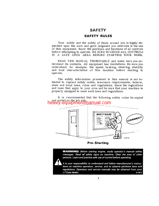 Download Case 850B Crawler Operator Manual (9-3793)
