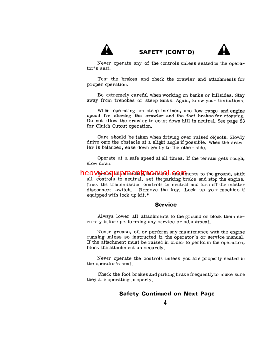 Download Case 850 Crawler Operator Manual (9-2724)