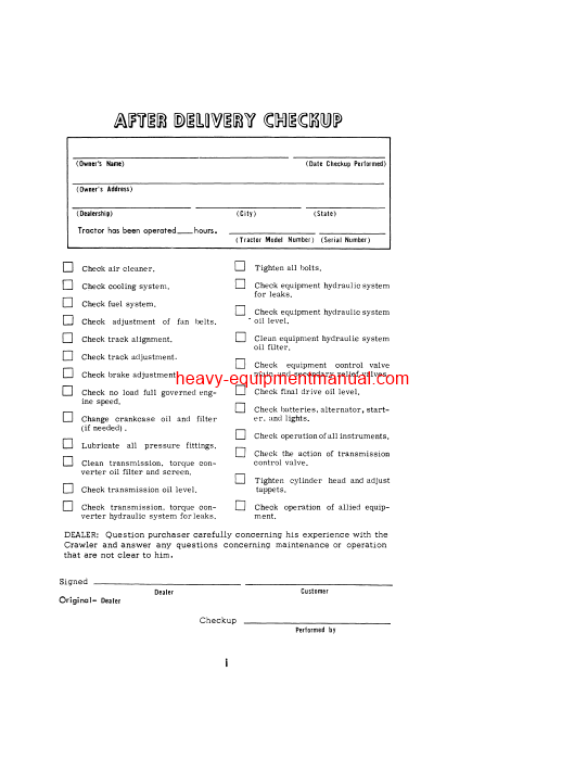 Download Case 850 Diesel Crawler Operator Manual (9-2032)