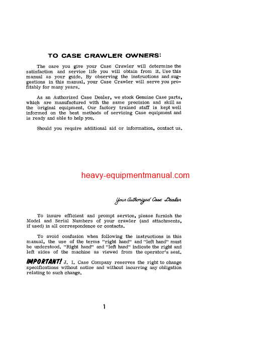 Download Case 850 Diesel Crawler Operator Manual (9-2032)