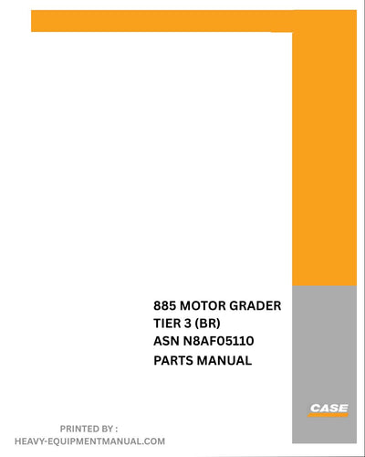 Case 885 Motor Grader Tier 3 Parts Manual (BR)