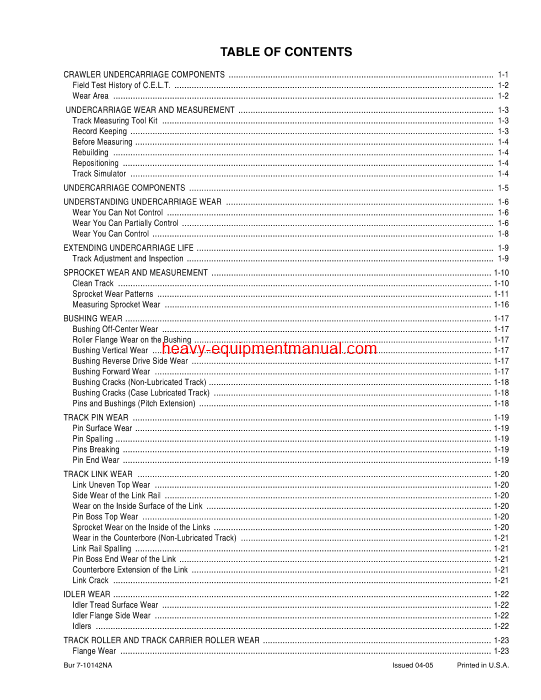  Download Case Crawler Undercarriage & Components Operator Manual (7-10142NA)
