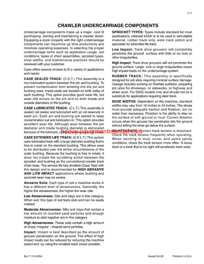 Download Case Crawler Undercarriage & Components Operator Manual (7-10142NA)