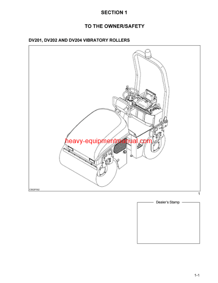  Download Case DV201, DV202, DV204 Vibratory Rollers Operator Manual (6-35950na)