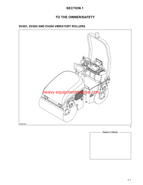 Download Case DV201, DV202, DV204 Vibratory Rollers Operator Manual (6-35950na)