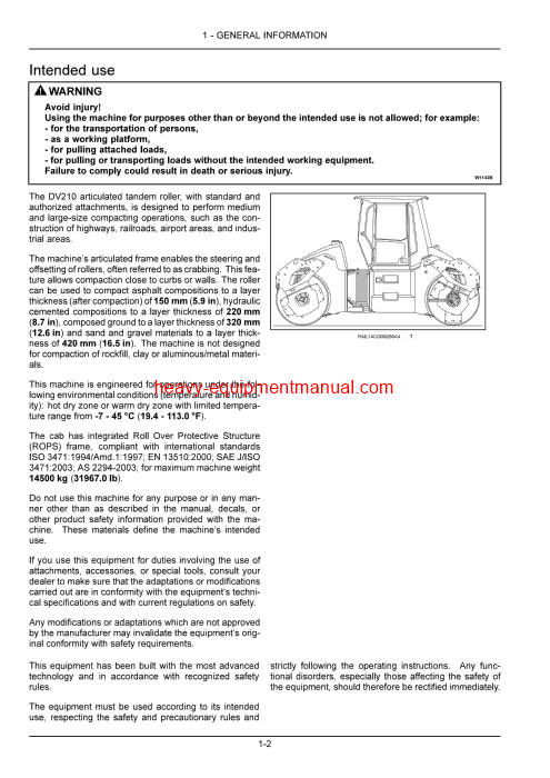 Download Case DV210 Tier 3 Vibratory Roller Operator Manual (47703698)