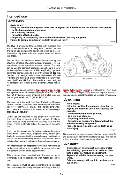 Download Case DV213 Tier 3 Vibratory Roller Operator Manual (47703719)