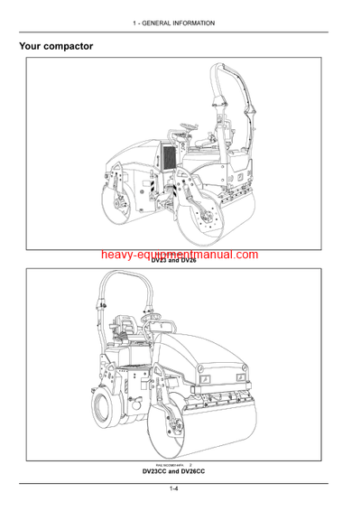 Download Case DV23CC, DV23, DV26CC, DV26 Vibratory Roller Operator Manual (51503798)