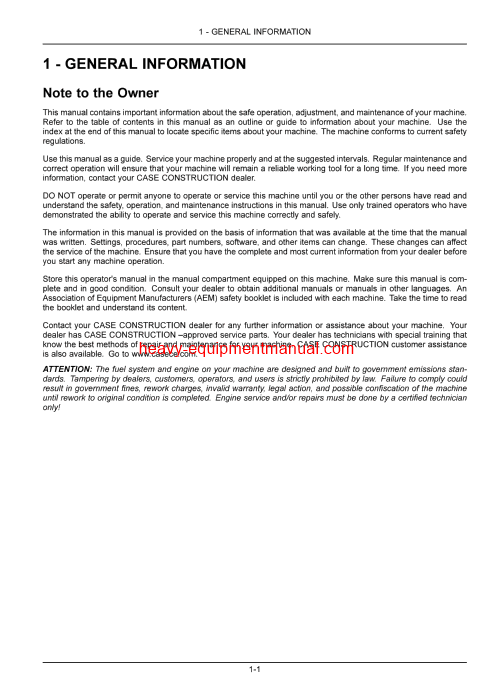 Download Case DV36D, DV45CD, DV45D Tier 4B (final) Vibratory Roller Operator Manual (51523411)