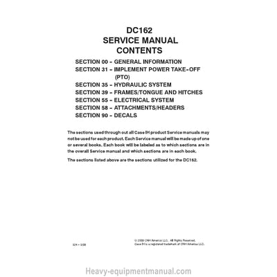 Case IH DC162 Disc Mower Conditioner Service Manual 84207372