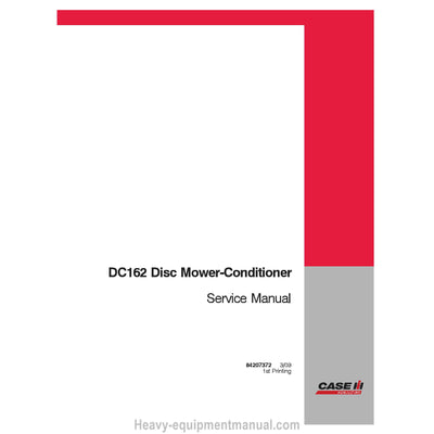 Case IH DC162 Disc Mower Conditioner Service Manual 84207372
