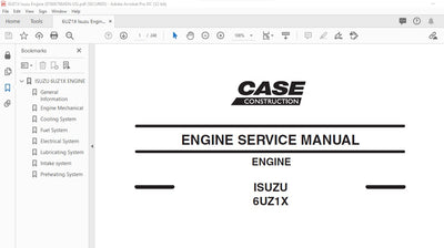 Case ISUZU 6UZ1X Engine Service Manual Download PDF