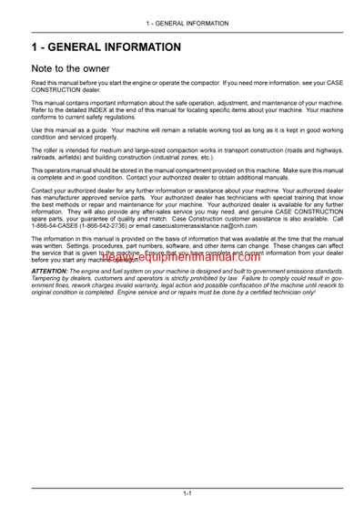 Download Case PT240 Tier 3 Vibratory Roller Operator Manual (47703675)