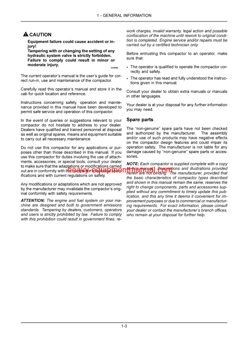 Download Case PT240 Tier 3 Vibratory Roller Operator Manual (47703675)