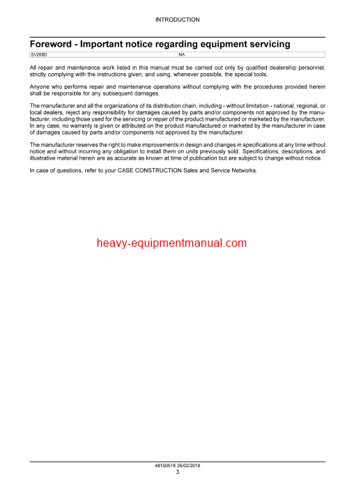 Download Case DV23CD, DV26CD Combination Vibratory Roller, DV23D, DV26D Double Drum Vibratory Roller - Tier 4B (final) Service Manual (51584574)