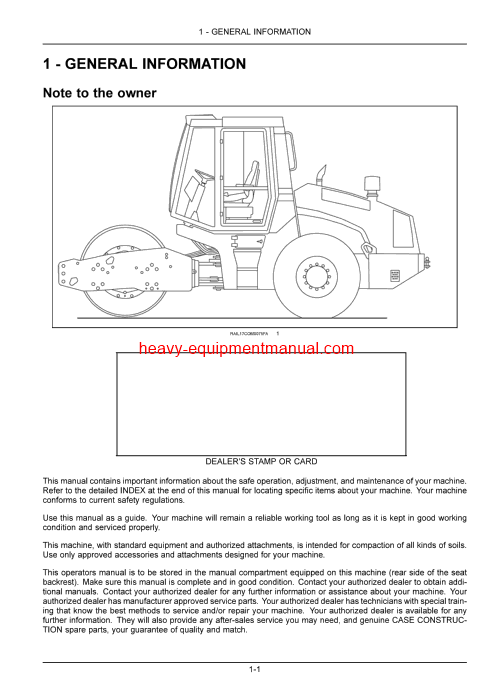 Download Case SV208D Tier 4B (final) Vibratory roller Operator Manual (48150509)