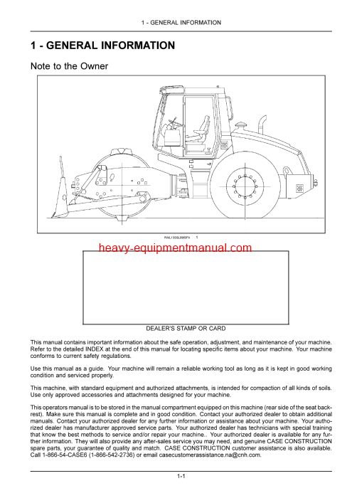 Download Case SV208, SV210, SV212, SV216 Tier 3 Vibratory Roller Operator Manual (47632844)