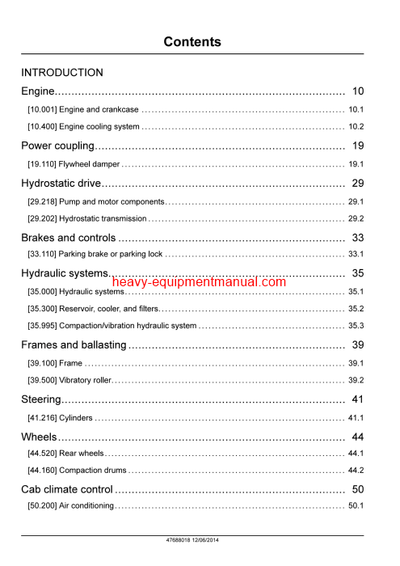 Download Case DV36, DV45 Vibratory Roller, DV45CC Combination Roller Tier 4A (interim) Service Manual (48142070)
