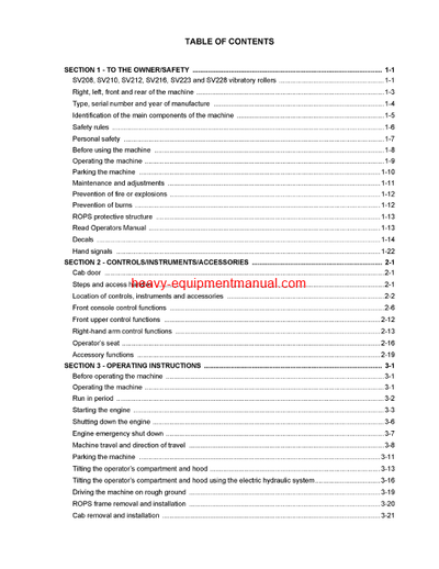 Download Case SV208, SV210, SV212, SV216, SV223, SV228 Vibratory Rollers Operator Manual (6-34420)