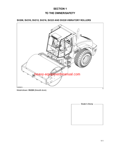 Download Case SV208, SV210, SV212, SV216, SV223, SV228 Vibratory Rollers Operator Manual (6-34420)