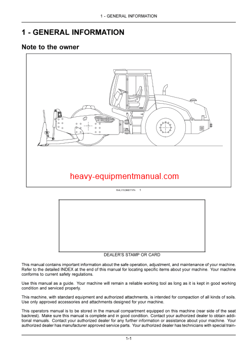 Download Case SV212D, SV216D Tier 4B (final) Vibratory Roller Operator Manual (51429070)