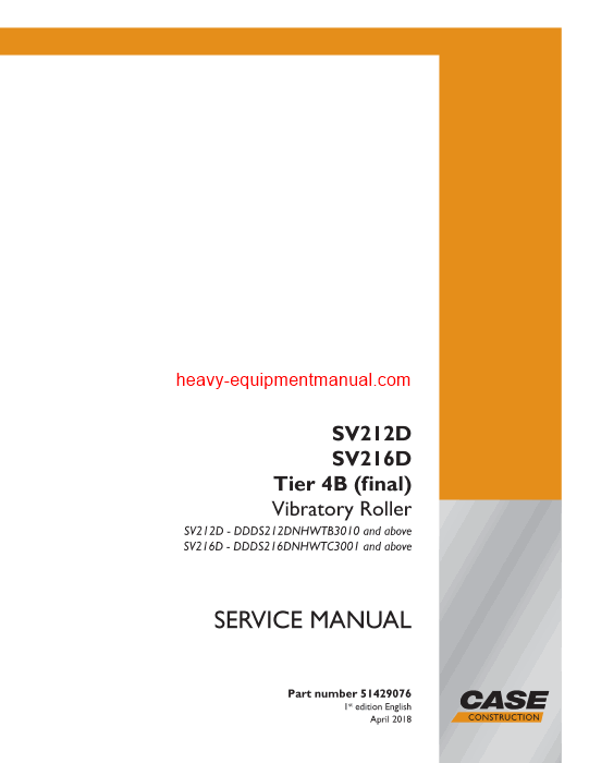 Download Case DV23, DV26 Vibratory Roller, DV23CC, DV26CC Combination Roller Tier 4A (interim) Service Manual (48142067)